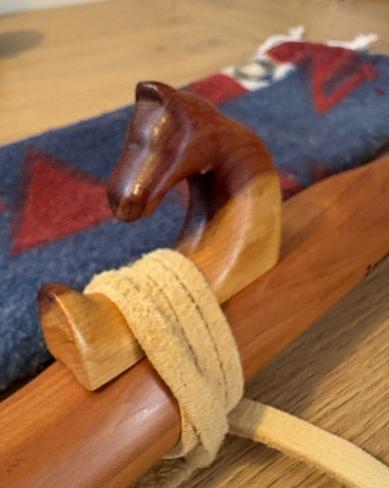 Native American Handmade Wooden Flute 23” Artist Loomis A ‘05 Horse