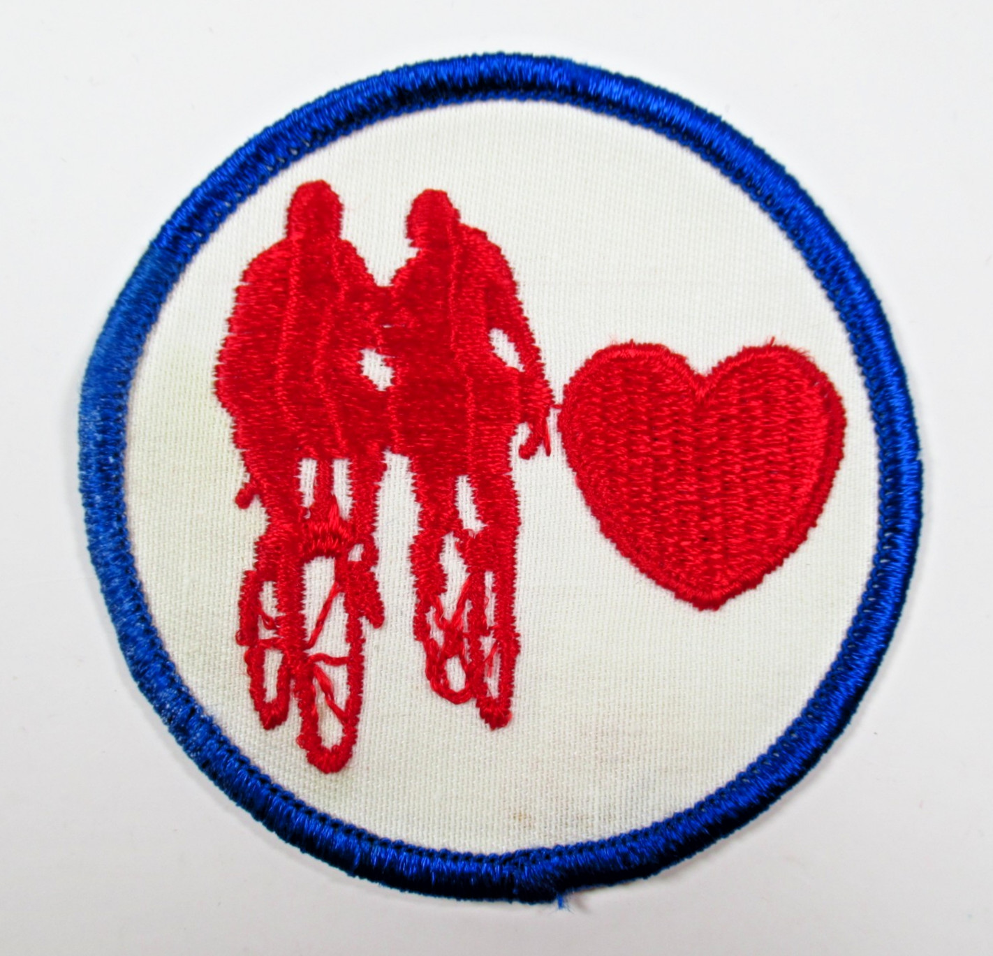 Vintage Cycling Love Patch Embroidered Couple Biking Valentine Sew On