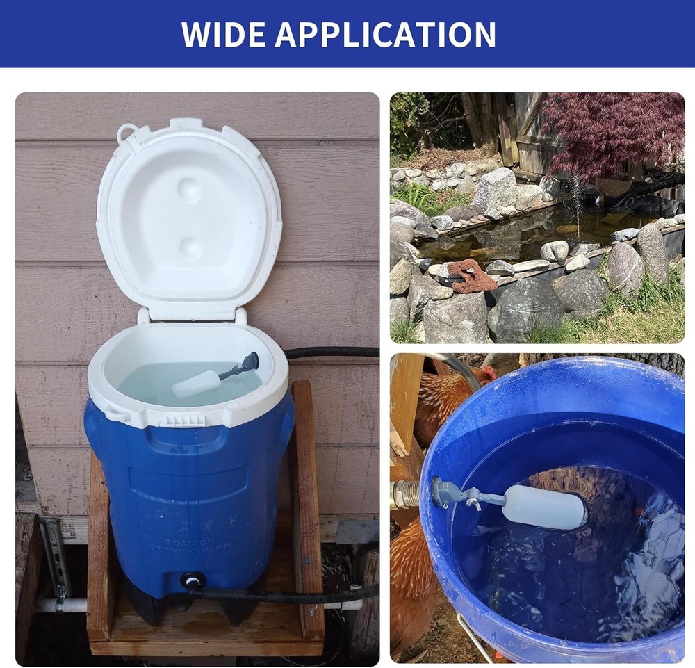 2-Pack Adjustable Arm Float Ball Valve for Automatic Water Level Control in Live