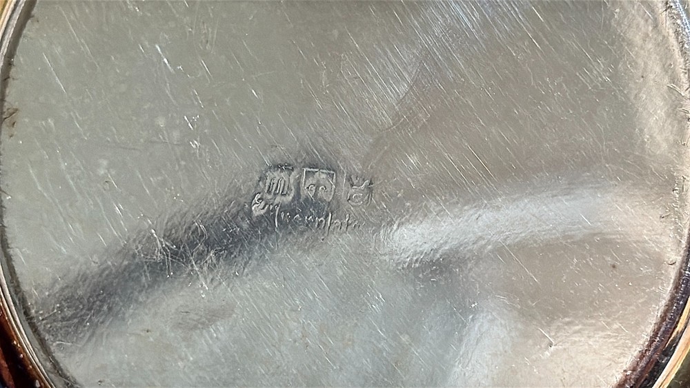 Vintage Silverplate Tea Pot Ornate Handle Hinged Lid 9"