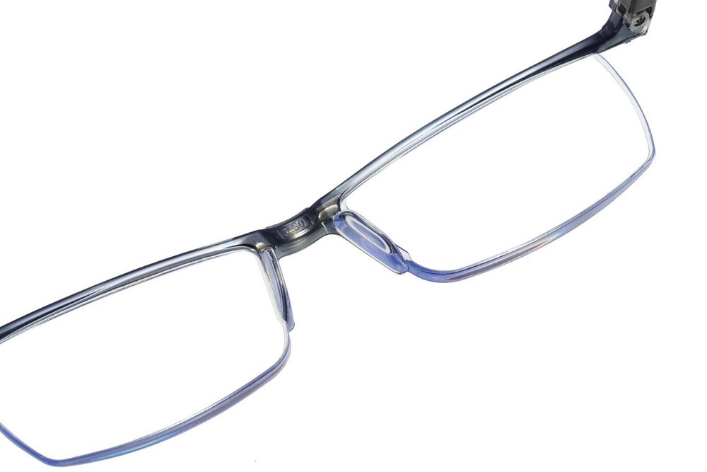 3 Pair Mens Rectangular Blue Light Blocking Reading Glasses Spring Hinge Readers