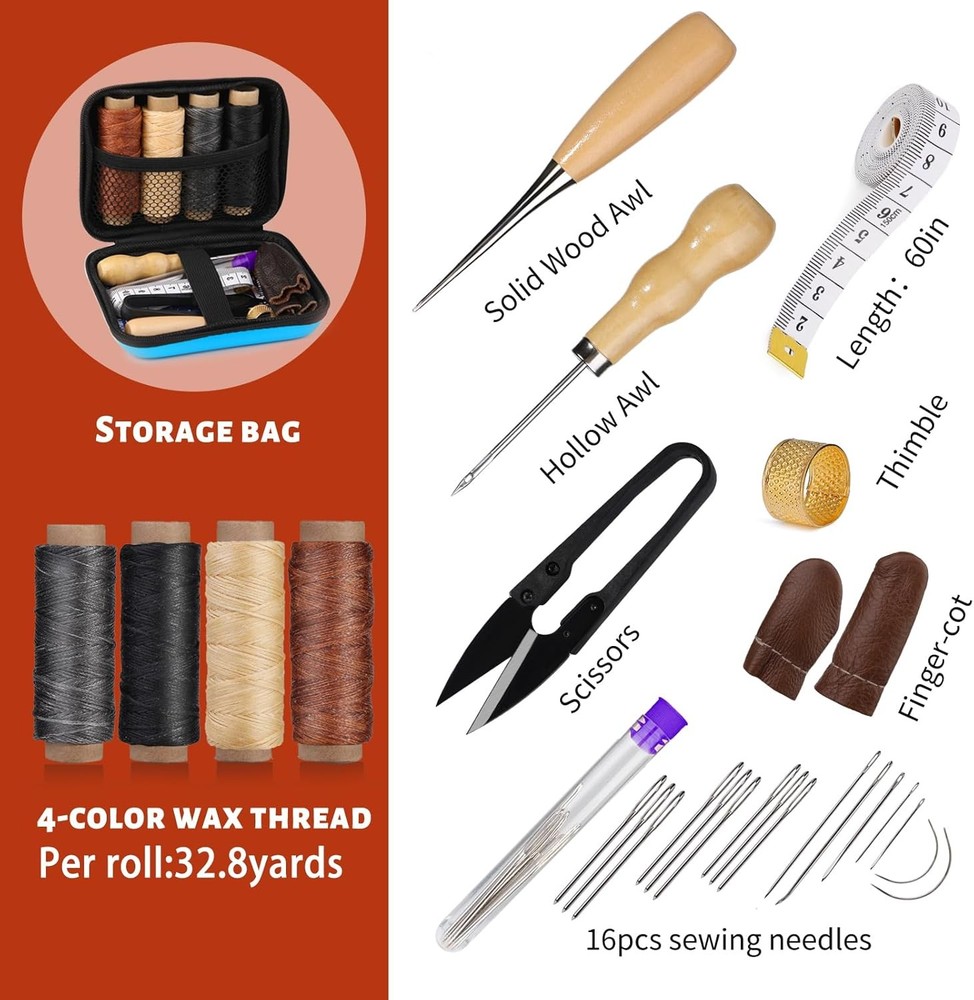 MORFEN Leather Sewing Kit, Stitching Kit Multicolor (Standard Kit)
