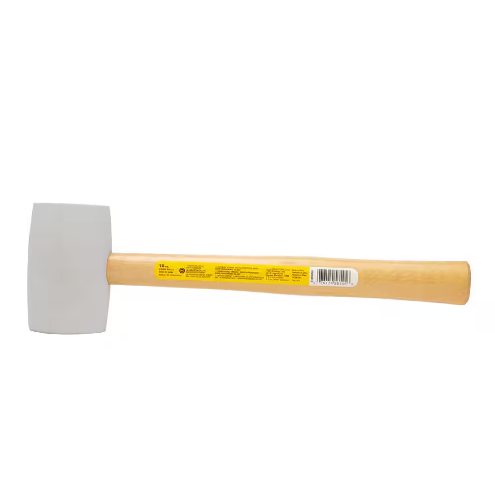 Rubber Mallet, 16 Oz., White, Hammer, Tool