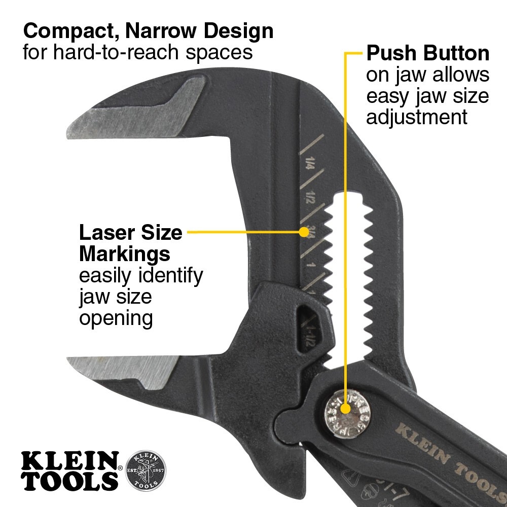 Klein Tools D53112 Compact Plier Wrench, 12"