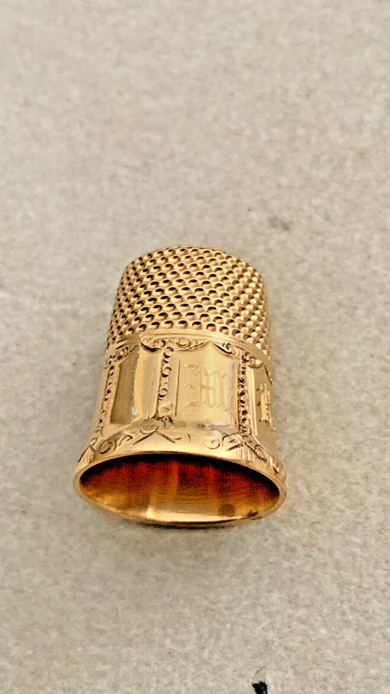 Antique Victorian 14kt Solid Yelow Gold Thimble