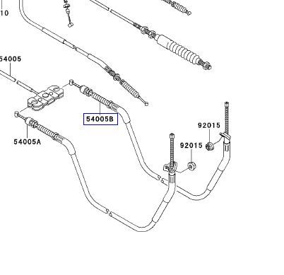 Kawasaki Mule 600 / 610 / SX Right Parking Brake Cable Replace 54005-7506 (0008)