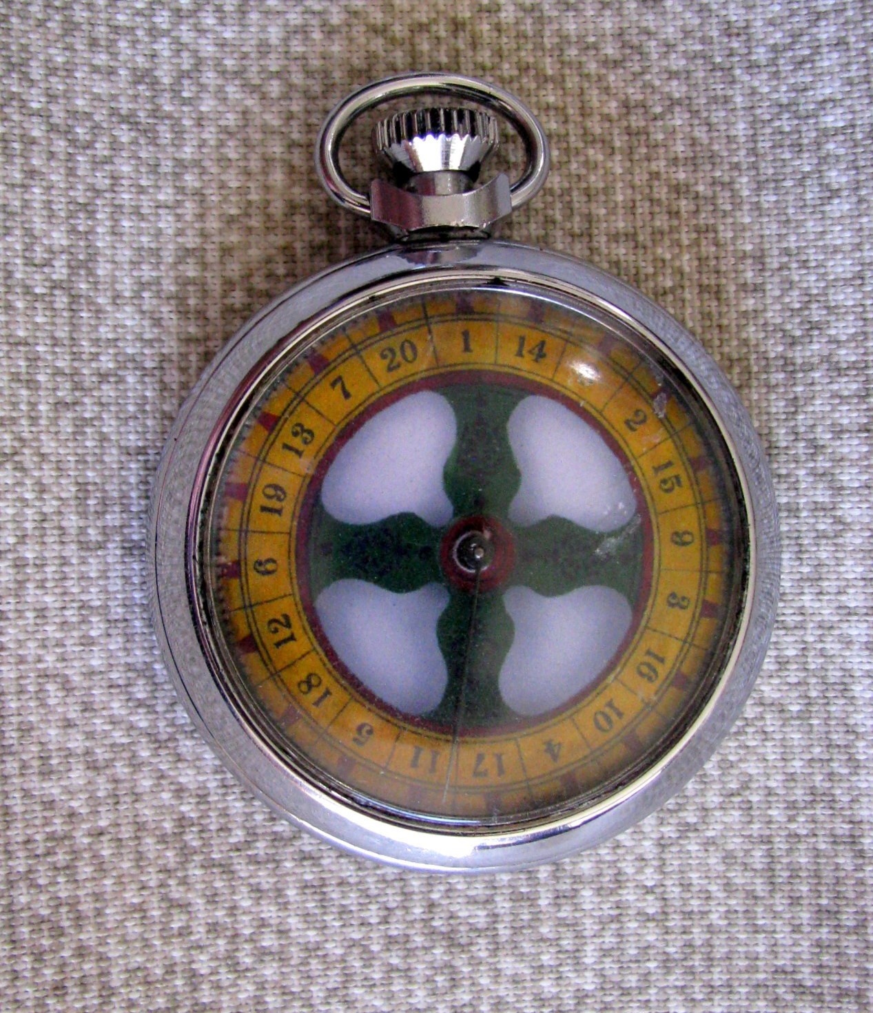 SCARCE PATTERN POCKET WATCH STYLE VINTAGE MECHANICAL DEVICE GAMBLING WHEEL