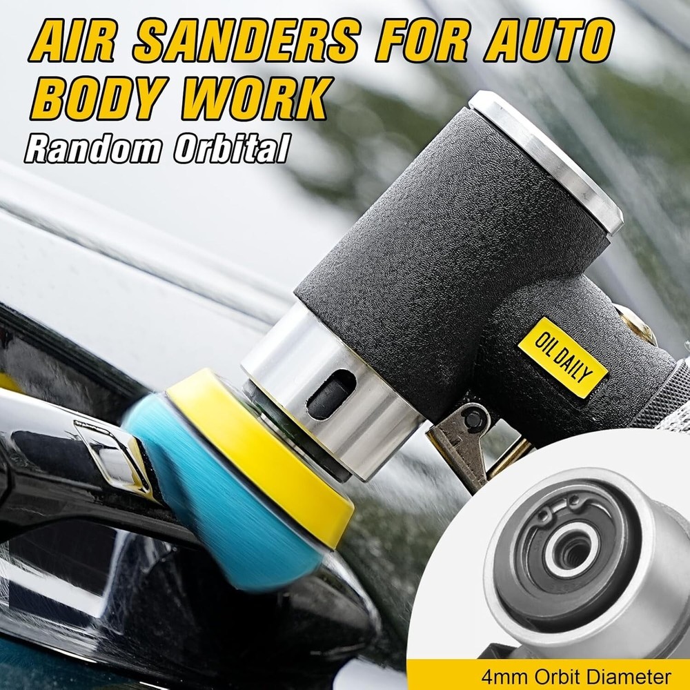 Pneumatic Mini Orbital Sander Set - 48 Pieces for Flawless Auto Body Work