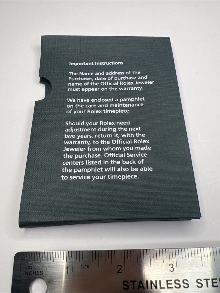 Authentic Green Rolex Card Papers Holder 2008-2014