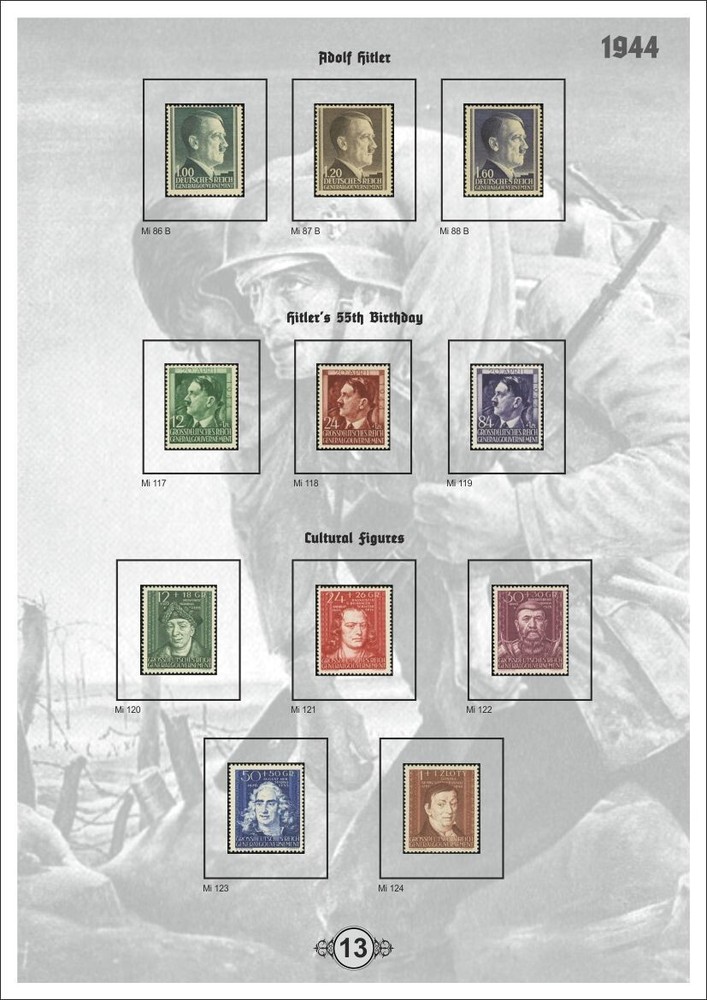 PDF ( DIGITAL ) STAMP ALBUM PAGES Third Reich Poland General Government, 1939-44