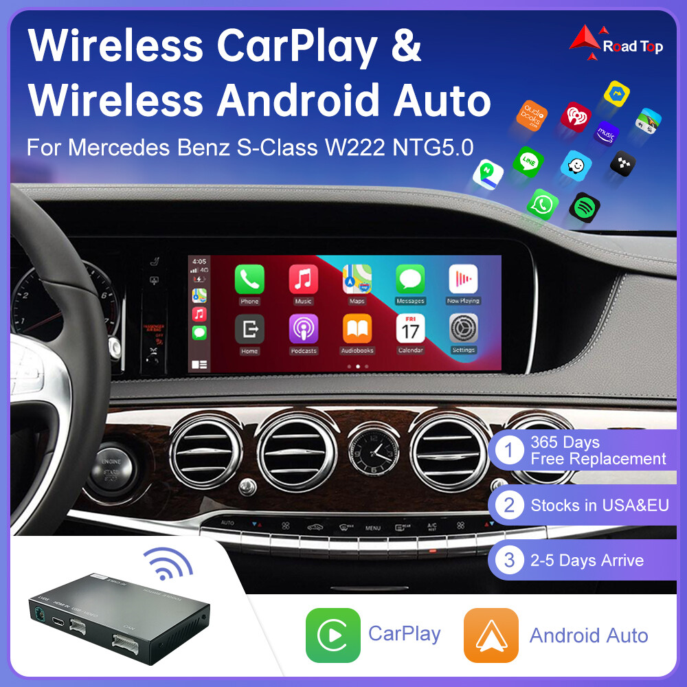 Wireless CarPlay Android Auto Interface For Mercedes Benz S Class W222 2014-2018