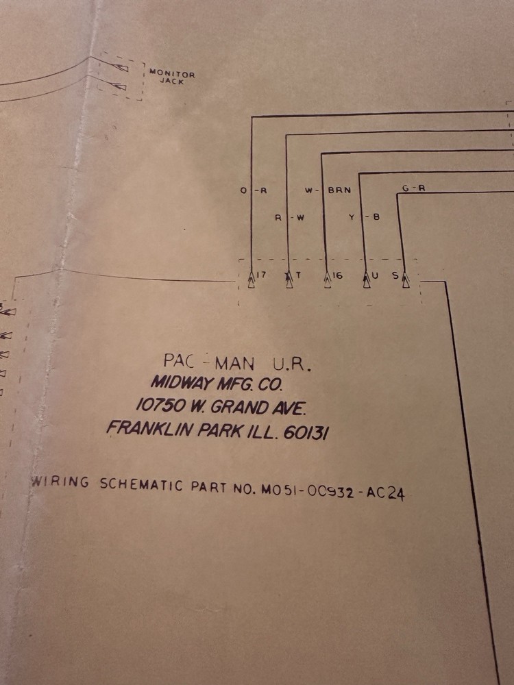 Ms Pac Man Pac-man Arcade Machine Manual Schematics Paperwork Electronics