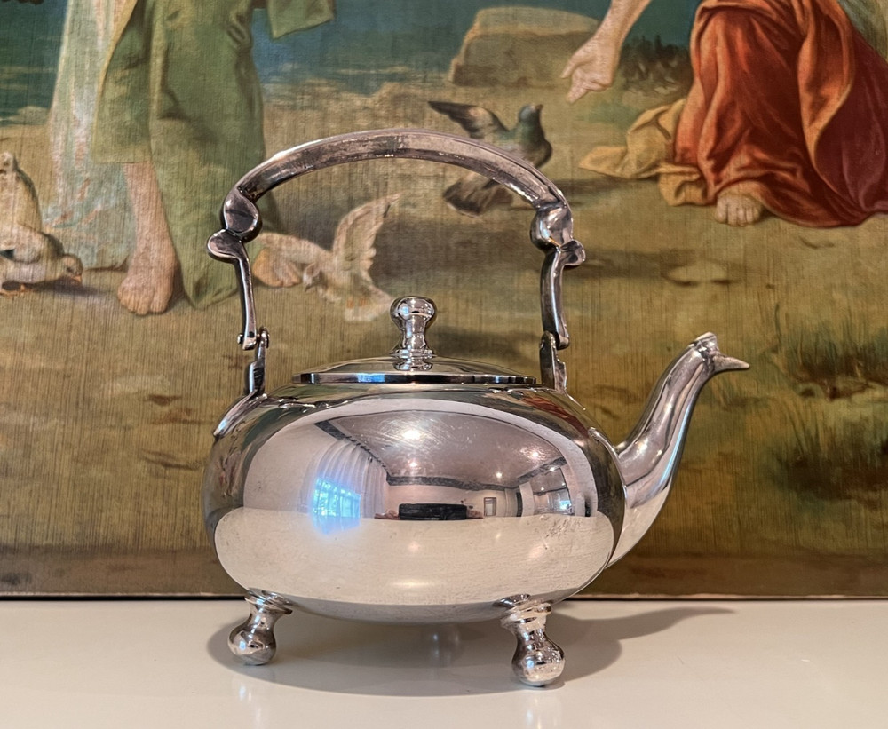 VTG MINI SILVER PLATED TRIPOD TEAPOT/KETTLE- INDIA