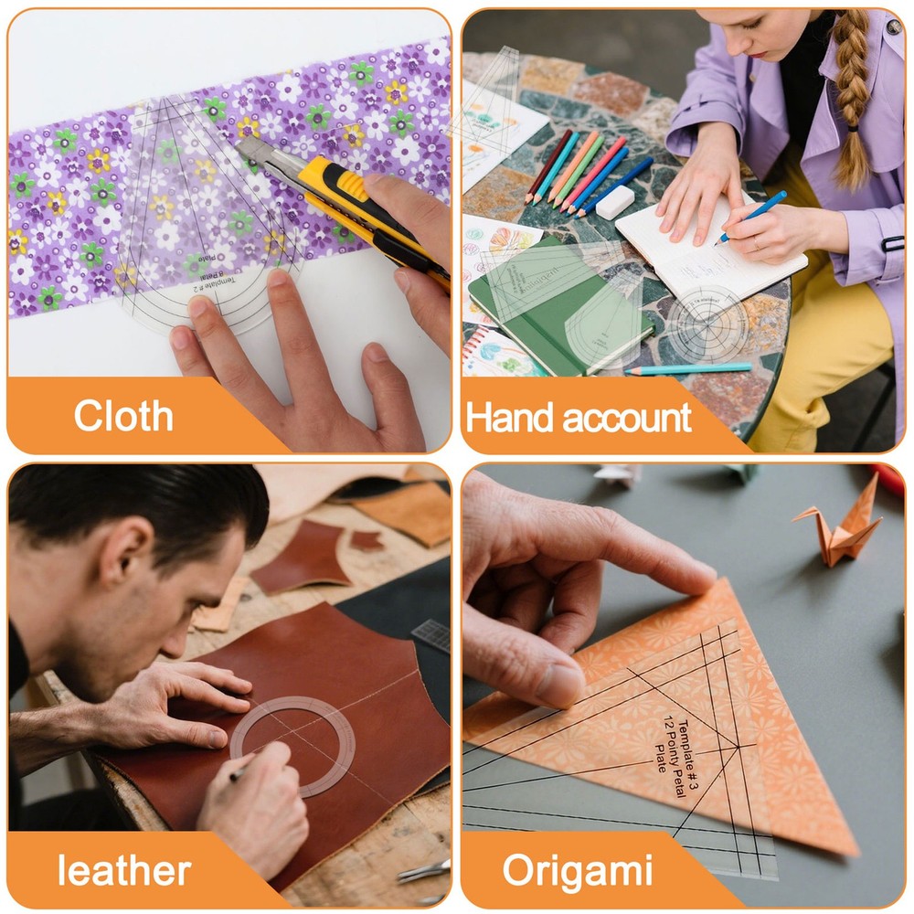 10PCS Shaped Sewing Quilting Ruler Set Creative Template Patchwork for DIY Craft