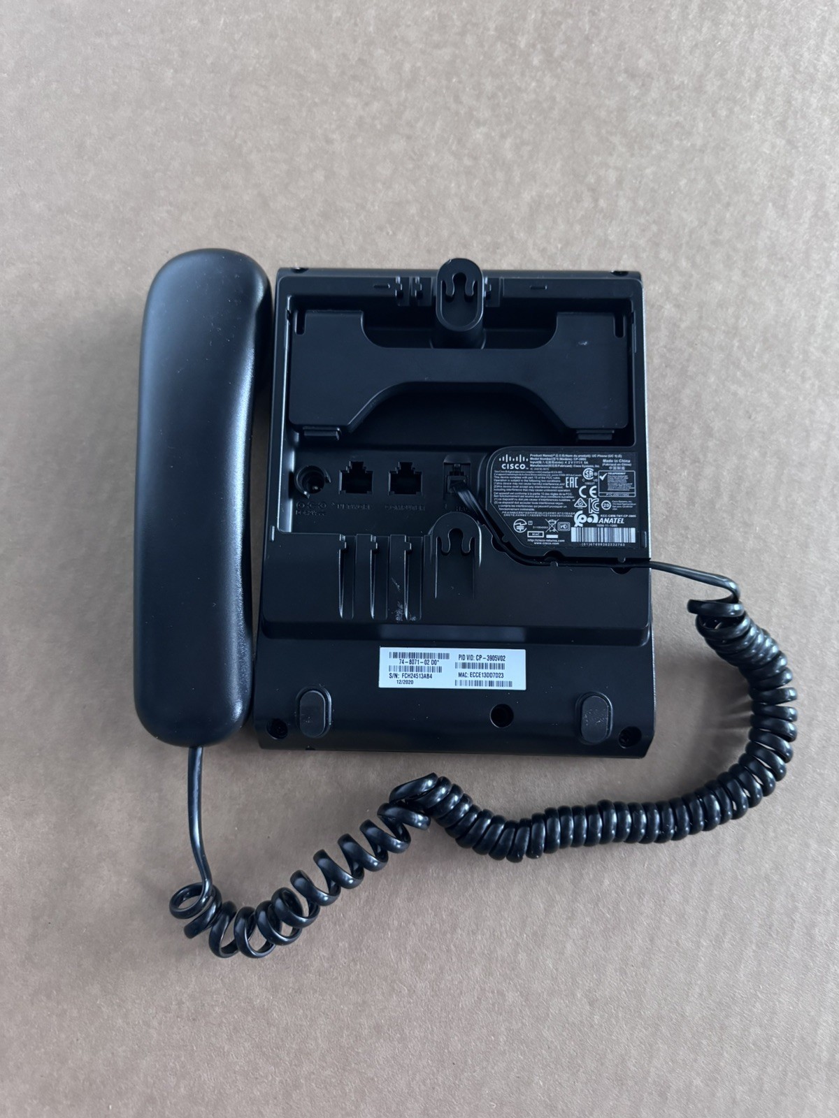 Cisco CP-3905 Unified SIP Phone 3905 Charcoal VOIP Standard Handset Tested