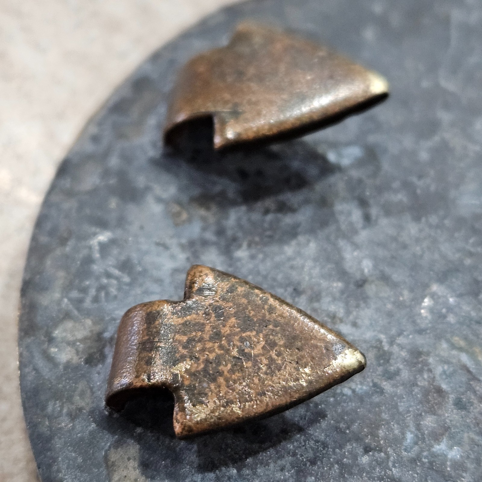 Vintage Civil War Era America Eagle Union 3 Prong Lead Filled Brass Belt Plate