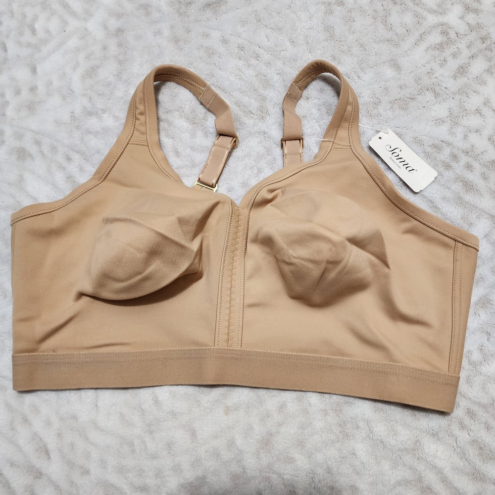 SOMA EMBRACEABLE Wireless Unlined Full Coverage Bra Sz 40DDD Soft Tan NWT
