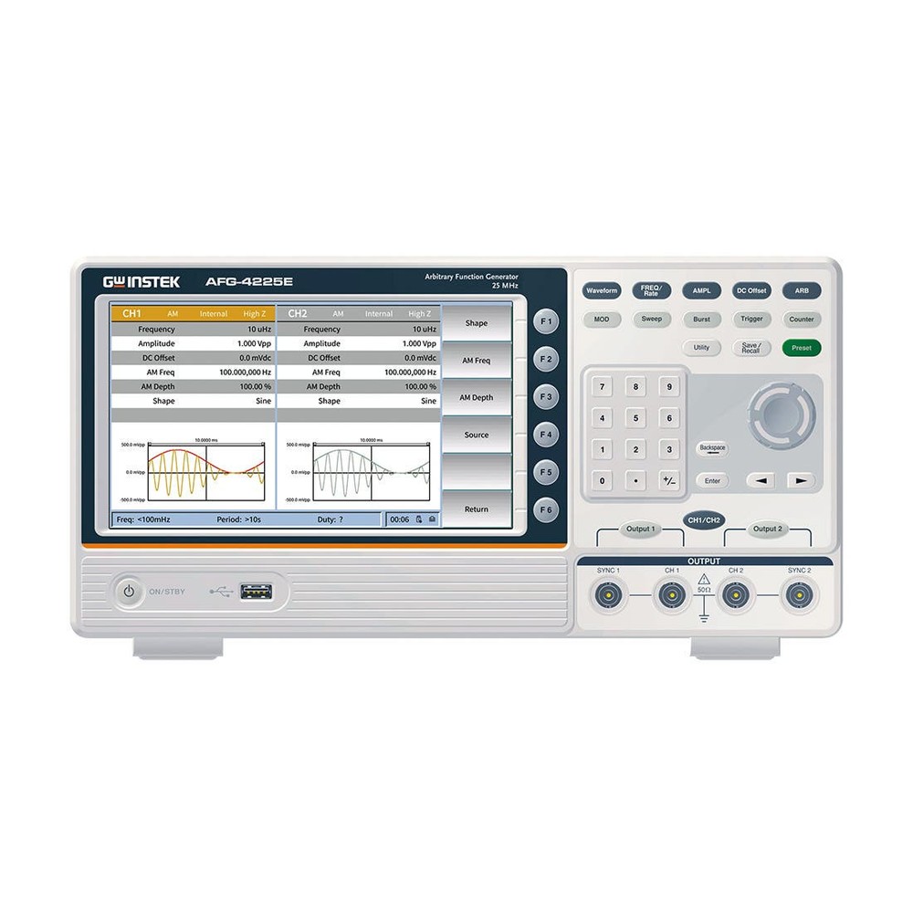 Instek AFG-4225E 25MHz, 2-Ch Arbitrary Function Generator, 125 MSa/s
