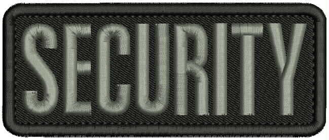 SECURITY EMBROIDERY PATCH 2X5 VELCR@ ON BACK