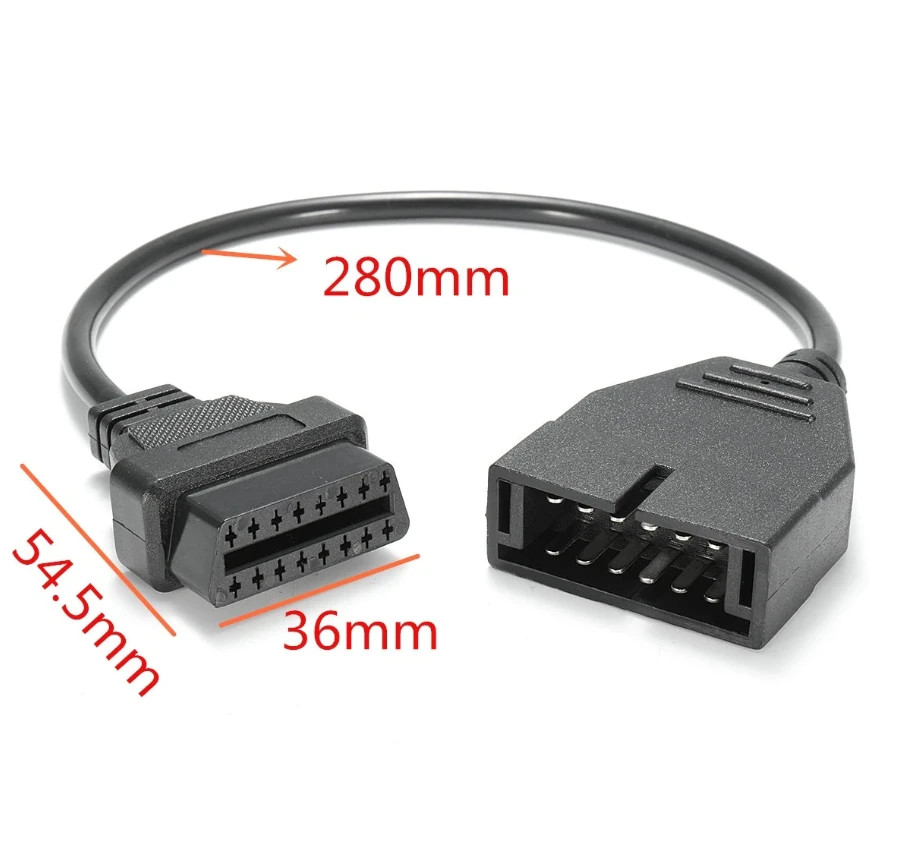 12 Pin OBD1 to 16 Pin OBD2 Convertor Adapter Cable for GM Car Diagnostic Scanner