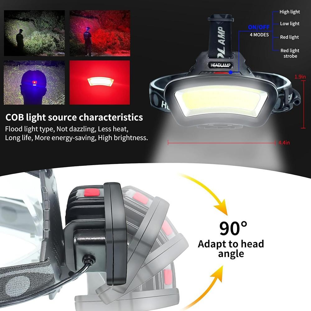 990000LM LED Headlamp Rechargeable Headlight HeadTorch Lamp Flashlight WorkLight