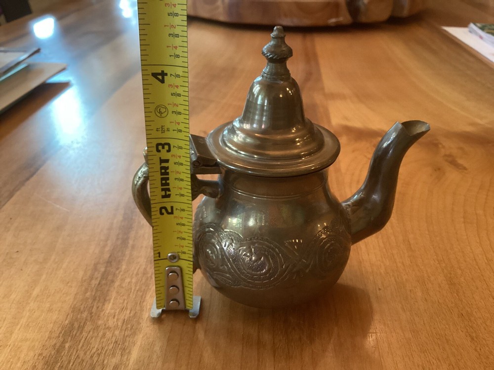 Small Vintage Middle Eastern Brass Decorative Tea Pot