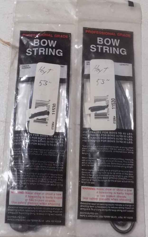 2 Papes Professional Bowstrings 11 str 53" 11530