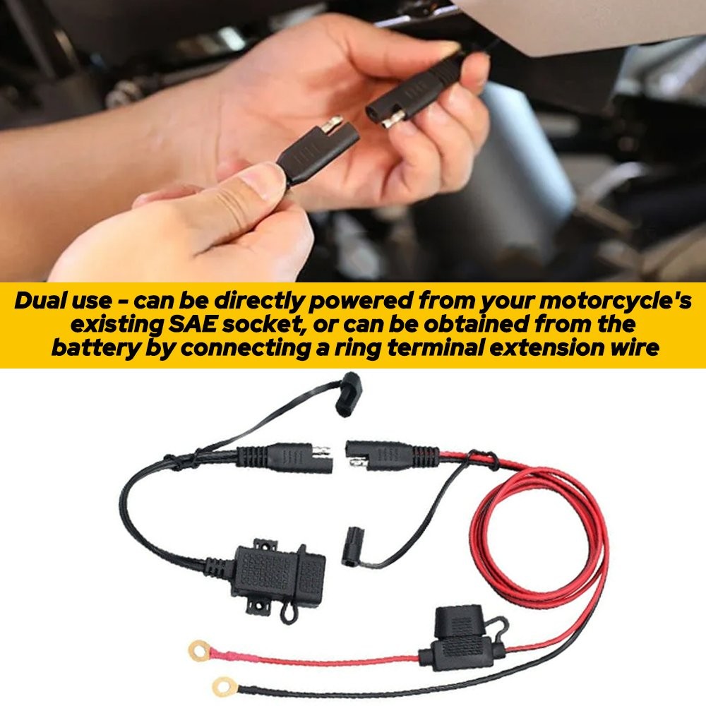 Motorcycle Handlebar Socket DualB Voltmeter Cigarette Lighter 12V 24V AUXITO J