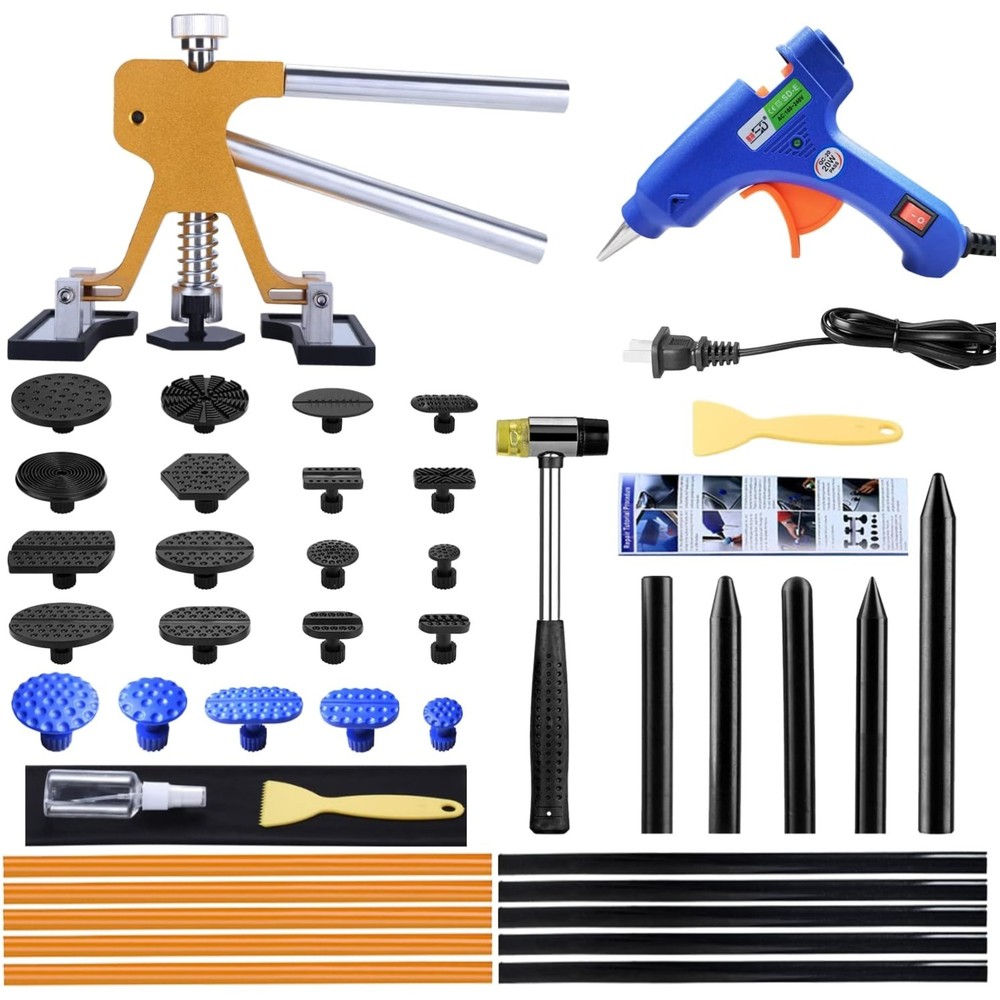 All-in-One Auto Dent Puller Kit - Adjustable Tabs for Small and Large Dents
