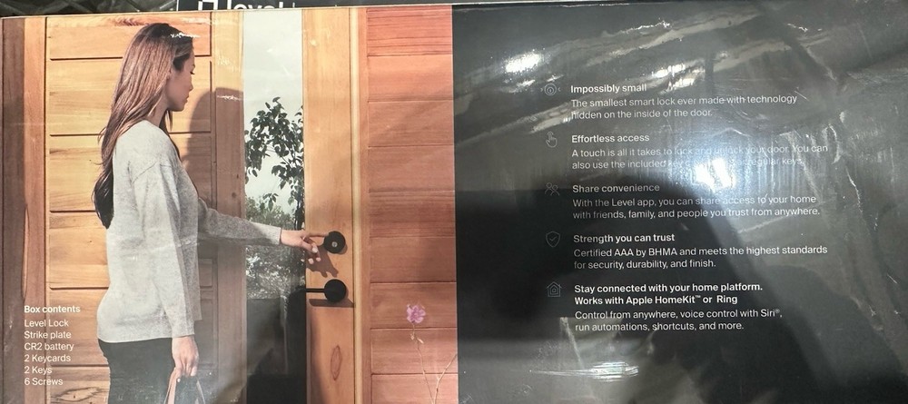 LEVEL Lock Touch Smart Lock Matte Black Smart Bluetooth Electronic deadboltlock