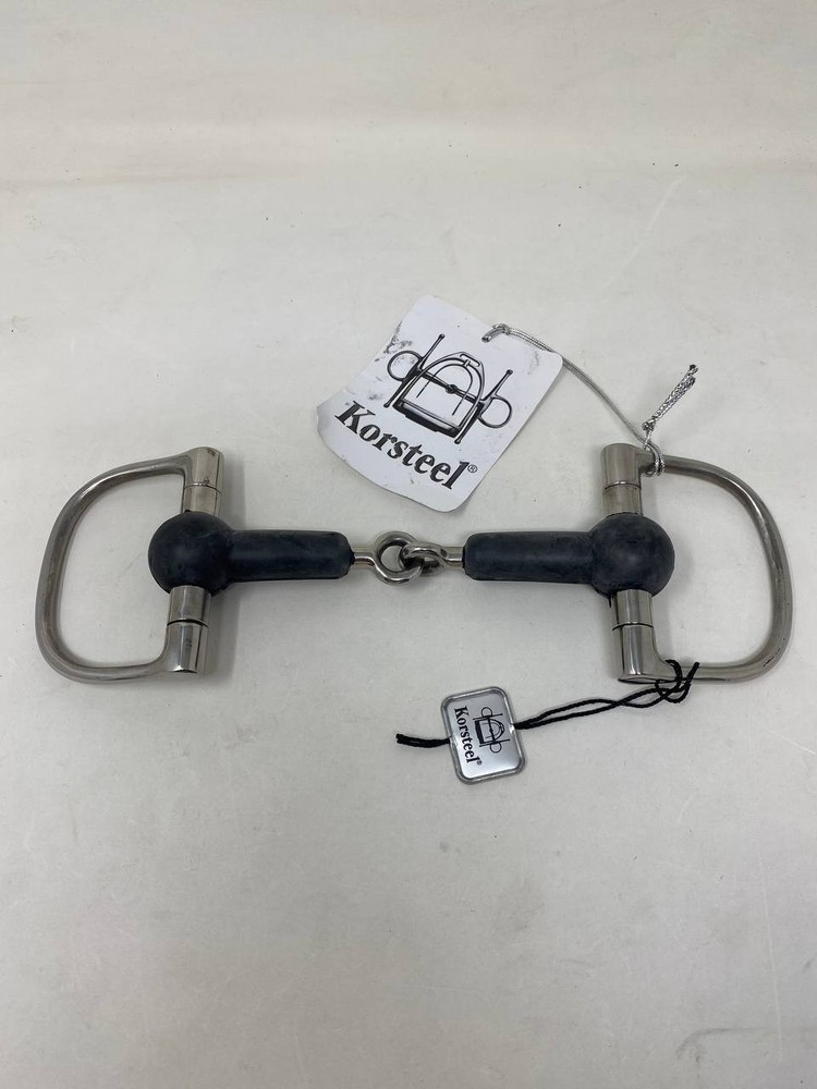 Korsteel Rubber Jointed Dee Ring Snaffle Bit sz 5