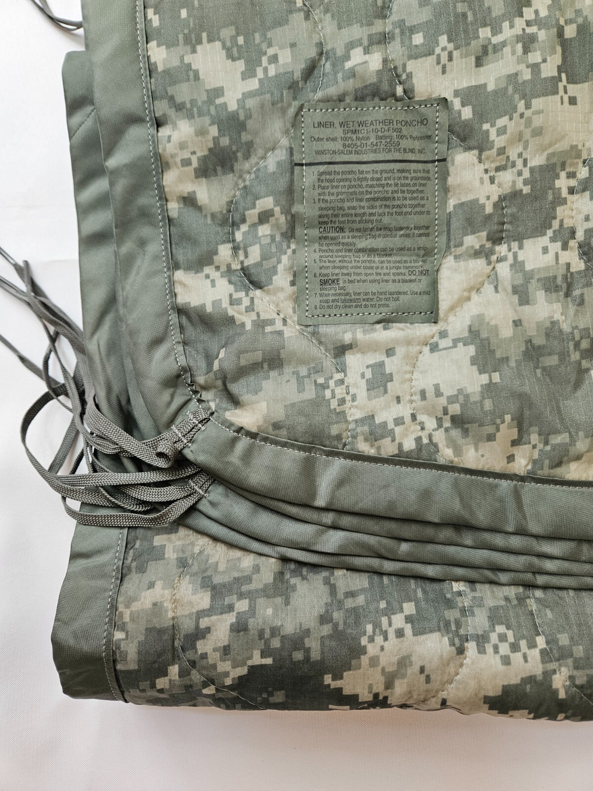 NEW US Military Army ACU Digital Wet Weather PONCHO LINER Woobie Blanket USGI