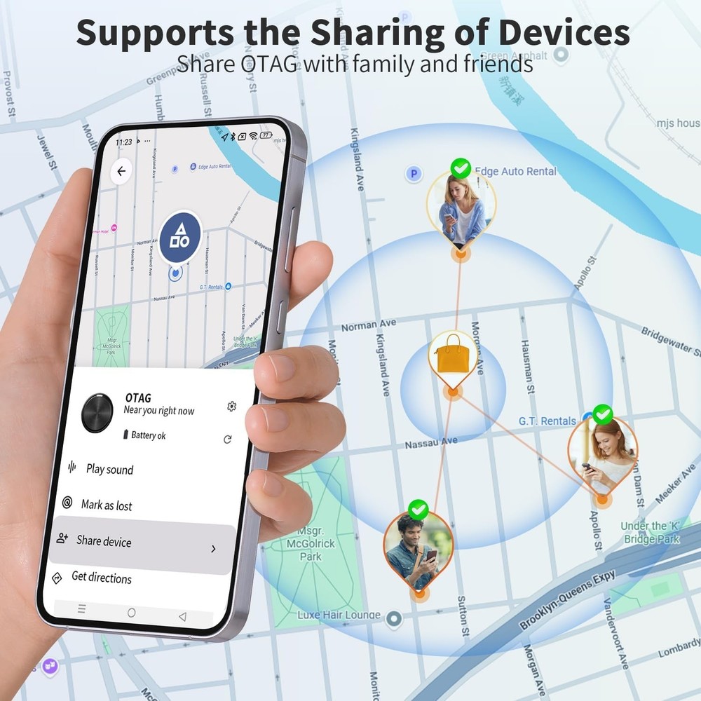 Tracker Tag for Android 4 Pack Luggage Tracker Tags Compatible with Google Fi...