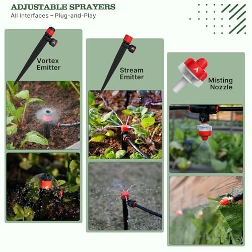 100FT Drip Irrigation Kit - All-in-One Quick-Connect System, 22 Adjustable Emitt
