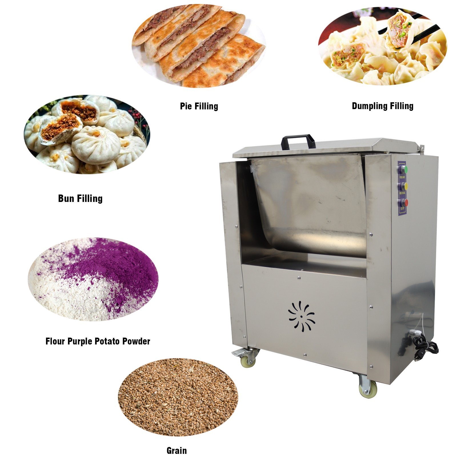 50L Commercial Electric Meat Mixer Stainless Food Processing Machine 2HP 110V