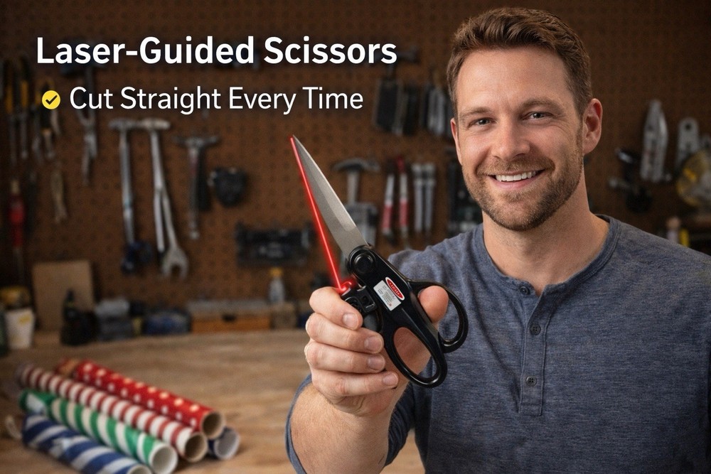 Multifunctional Laser Scissors Cuts Straight Fast Laser Guided Scissors