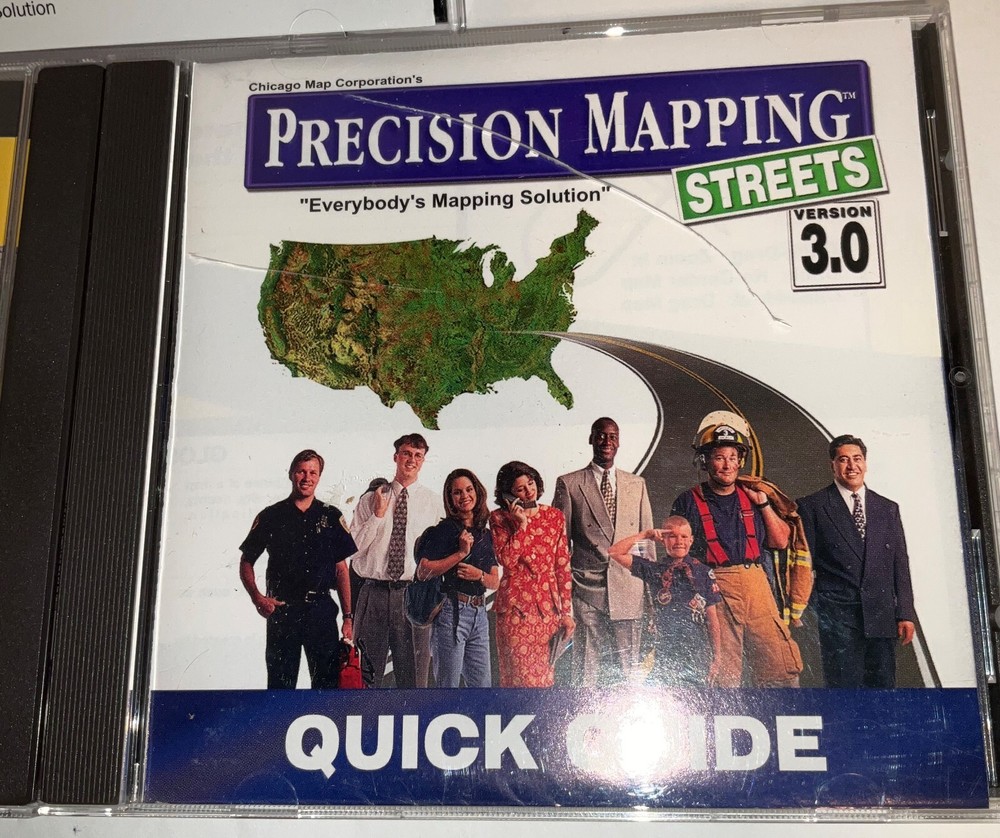Microsoft Mappoint version 2002 + Master Maps + Precision Mapping - 3 preowned