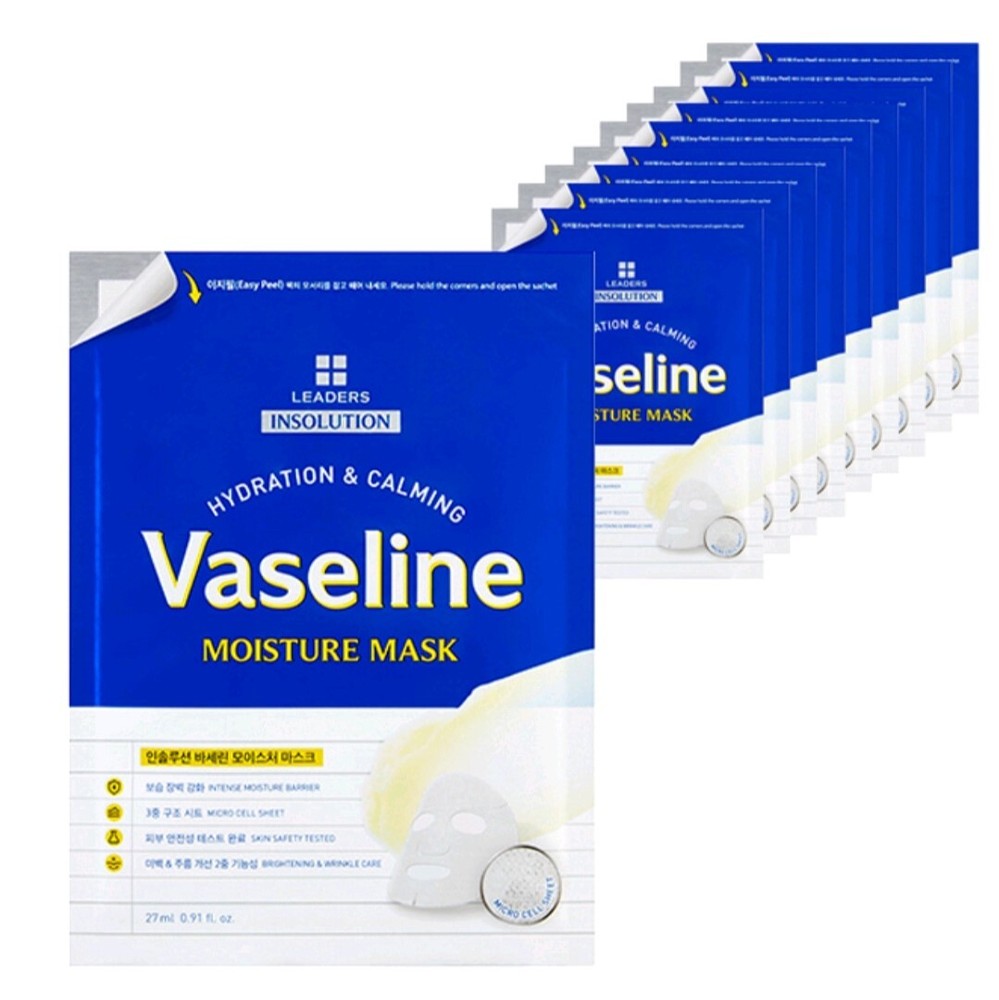 Leaders Insolution Vaseline Moisture Mask 25ml/10-30 Sheet/Daily/Wrinkle/Light