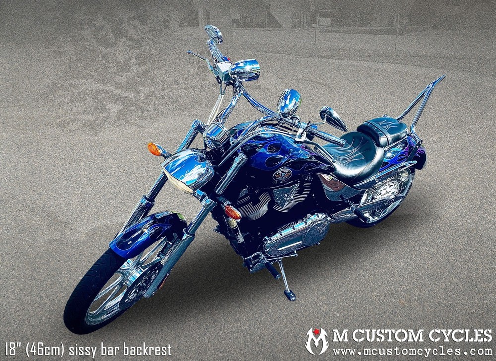 18" (46cm) Victory Jackpot Sissy Bar Passenger Backrest
