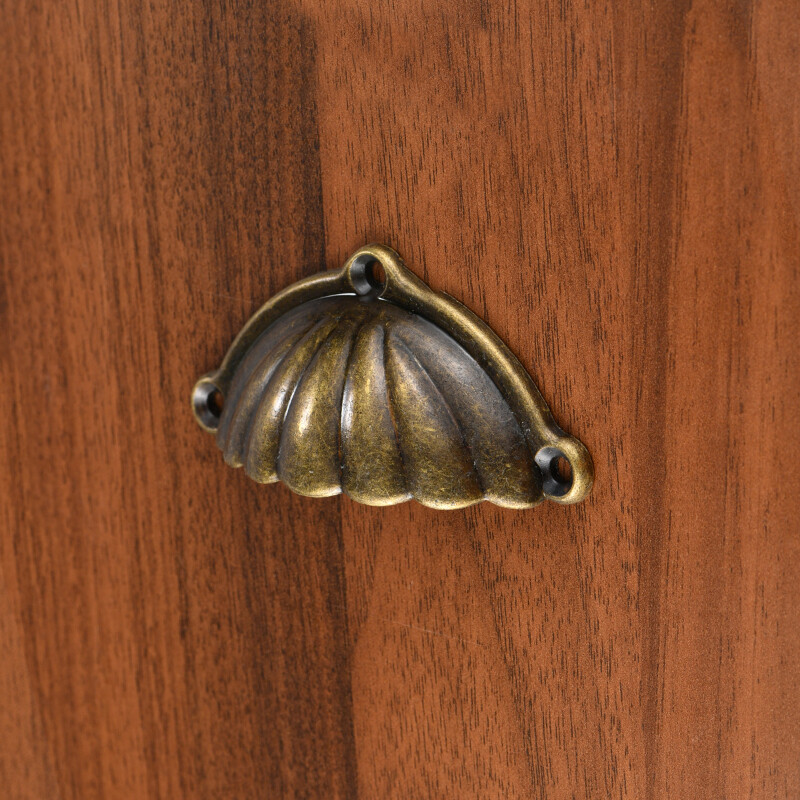 6pcs Shell Shape Antique Handle Drawer Pulls Alloy Handle Cabinet Hardware Decor