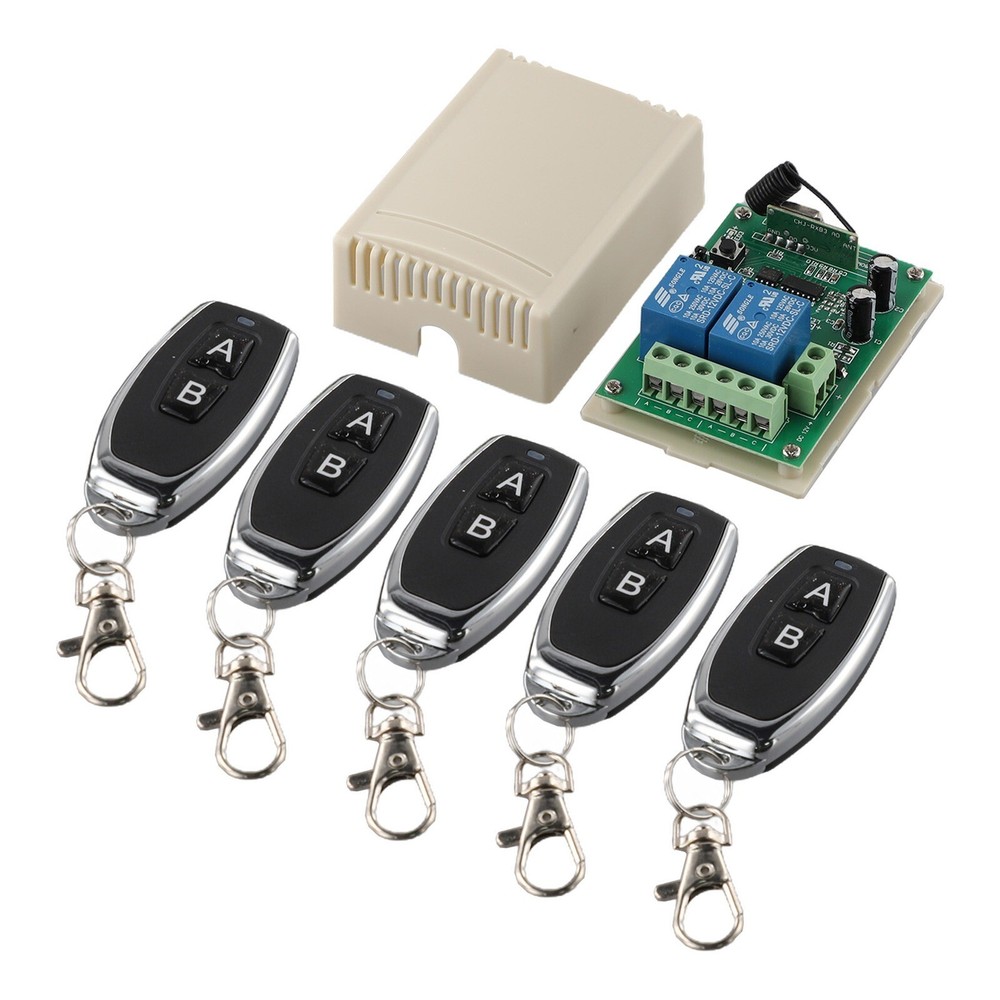 2 Channel Garage Door Remote Control Switch Relay Wireless Transmitter+Receiver
