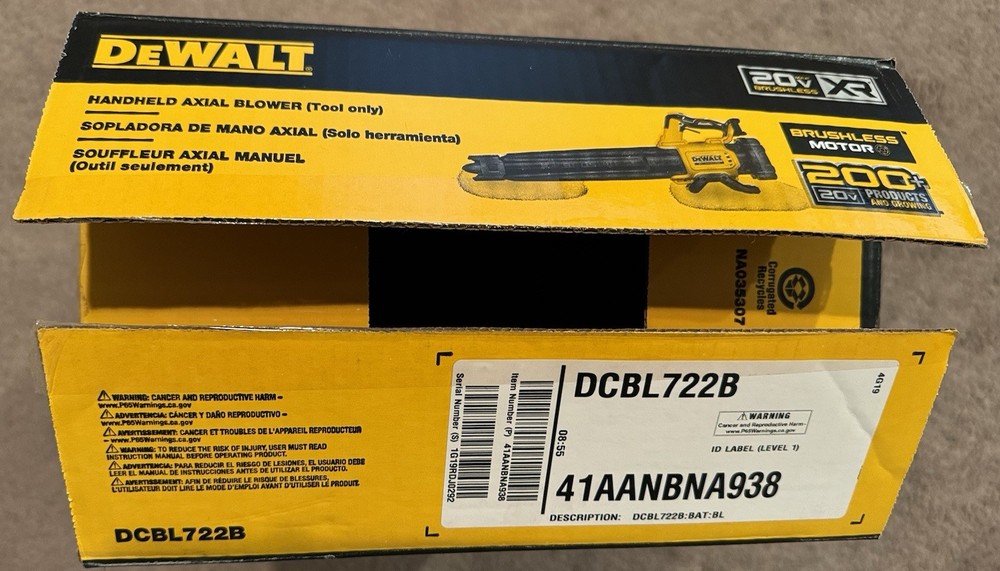 *EMPTY BOX ONLY + INSERTS* DEWALT 20V MAX XR Leaf Blower, Cordless, Handheld