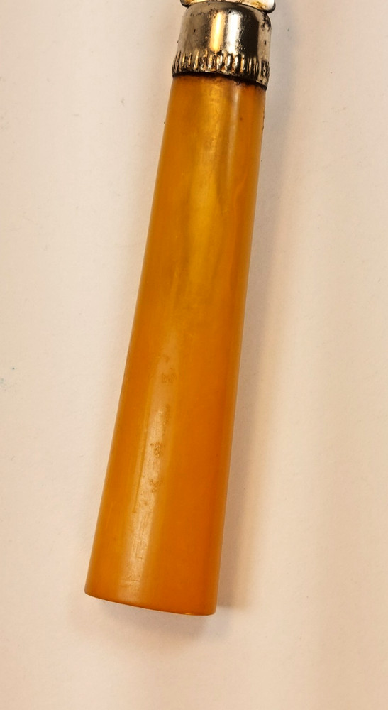 Bakelite Meat Fork /Serving Fork Vintage Butterscotch Handle 9.75 in