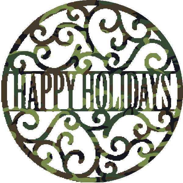 30 Custom Camo Happy Holidays Art Personalized Address Labels