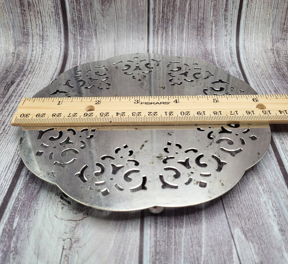 Vintage Silver Plated Made In England Footed Trivet Monogrammed D