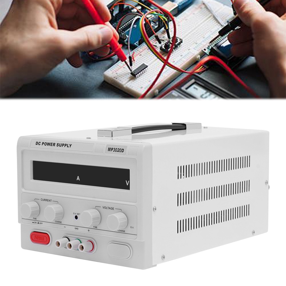 DC Power Supply Variable 30V 20A Adjustable High Precision Digital & Power Cord