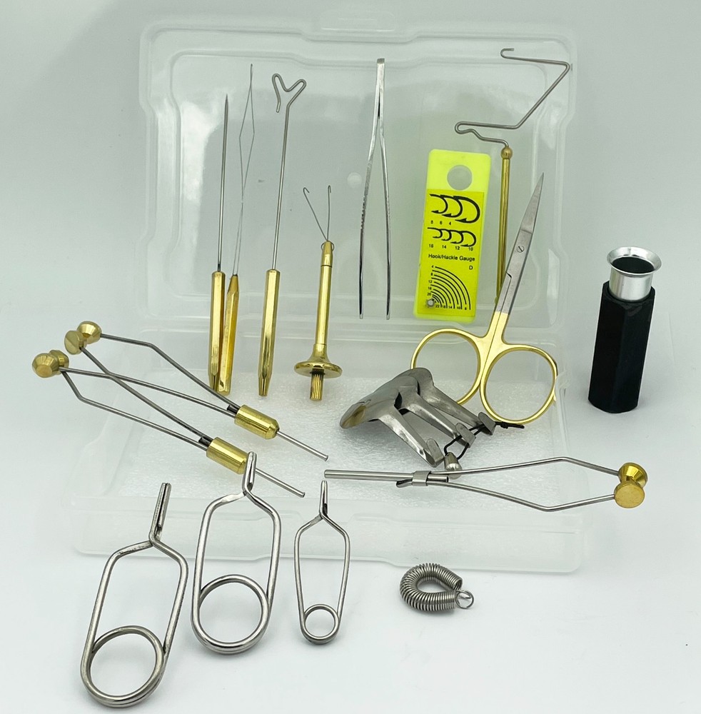 19 Piece Fly Tying Tool Kit  w/ case - #KT129