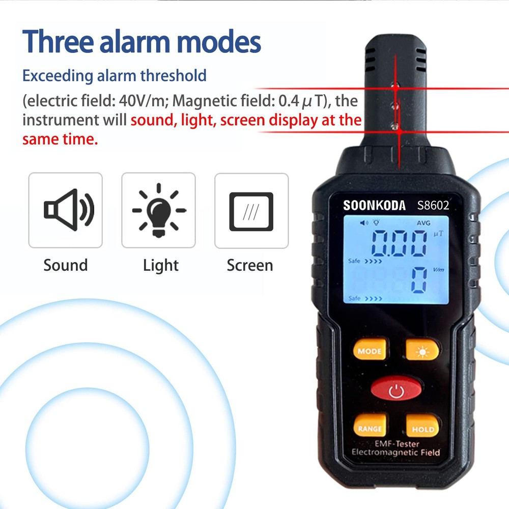 3 in 1 EMF Meter,EMF Reader,Electromagnetic Field Radiation Detector,EMF Tester