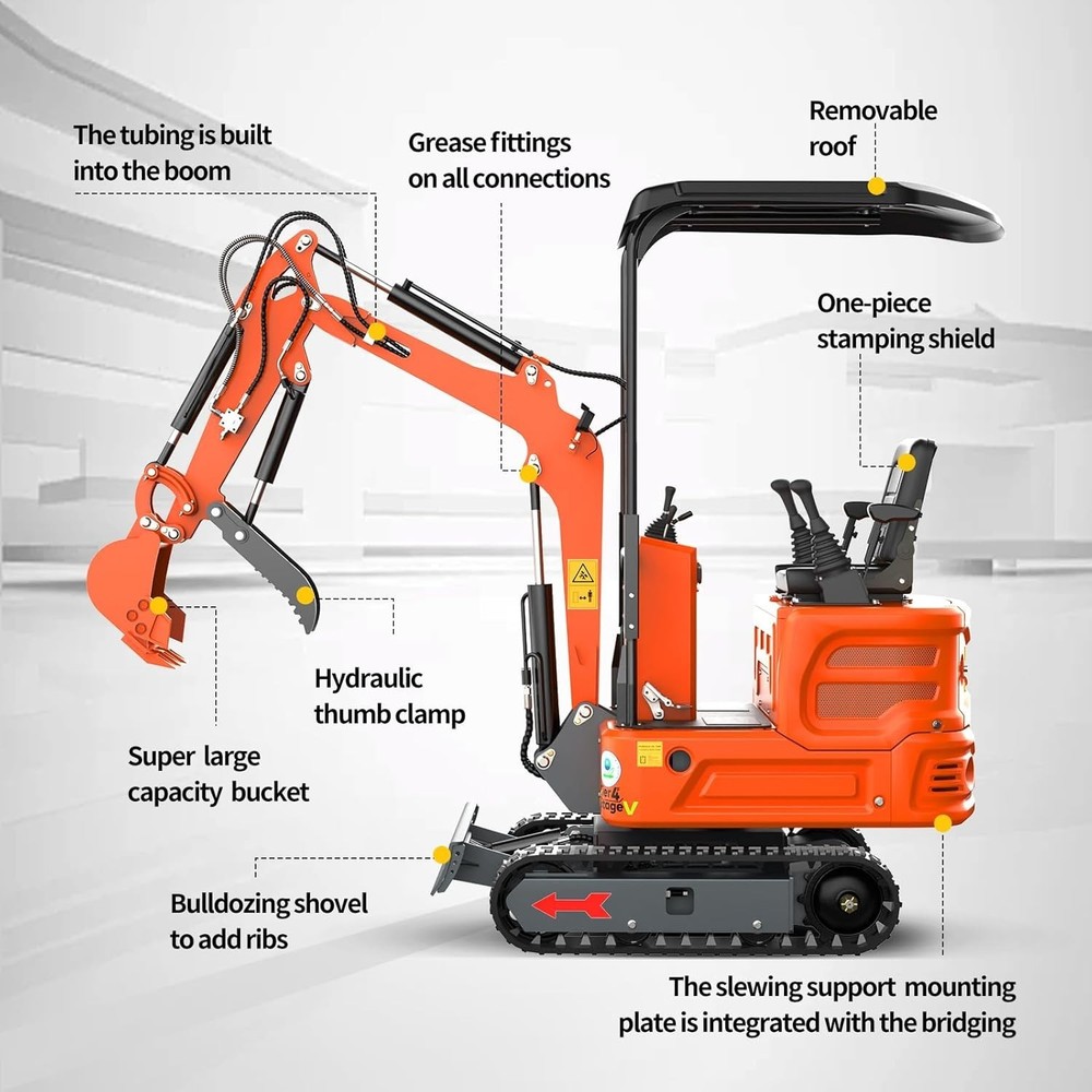 1.2 Ton Mini Excavator +2 Attachment B&S Engine & Pilot Control System EPA