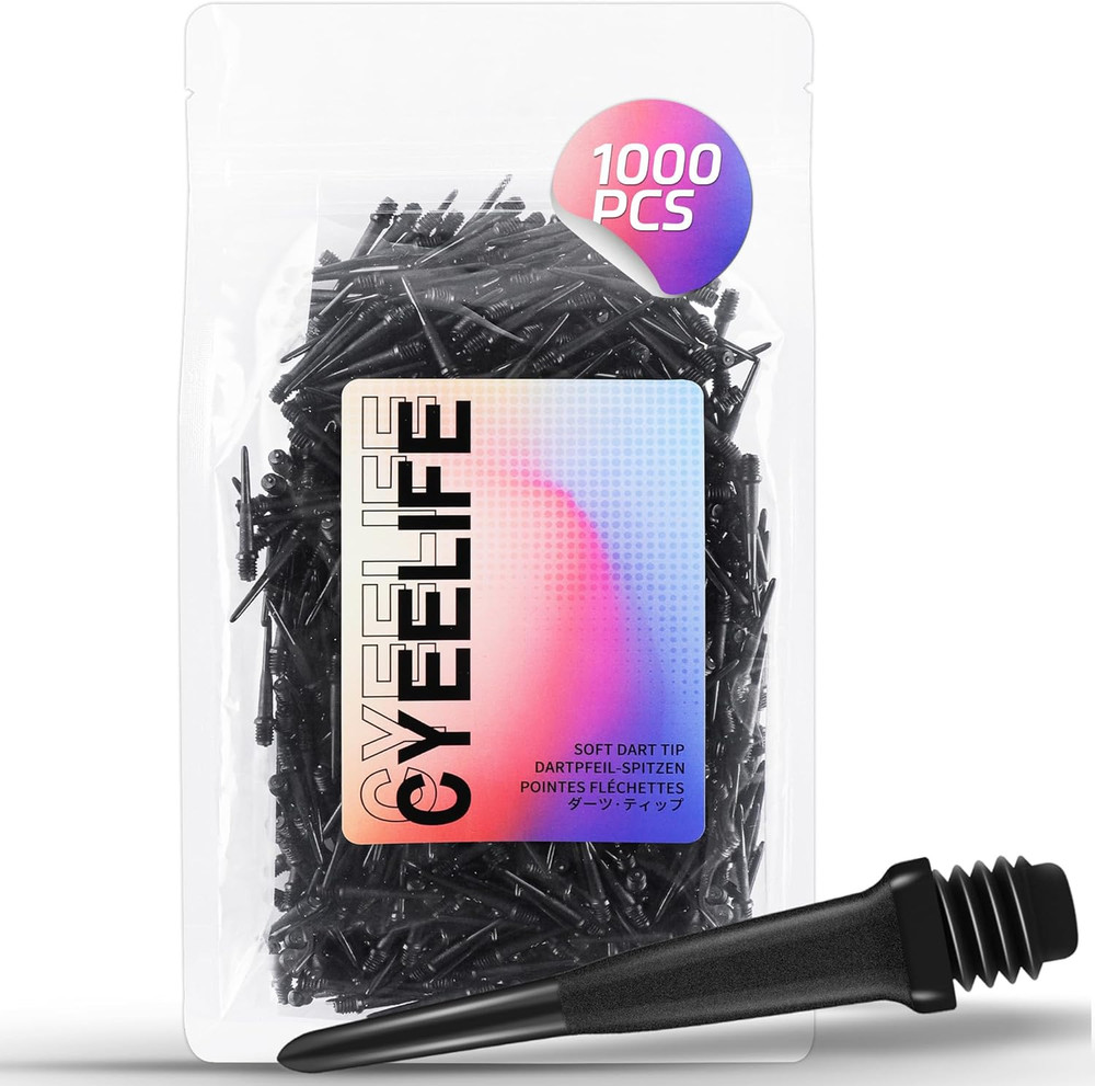 2BA Thread Soft Tip Dart Points - Plastic Dart Tips - 100/1000 Pack Premium Repl